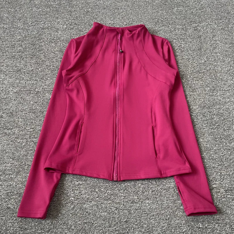 Collar Fitness Jacket For Women Slim-Fit