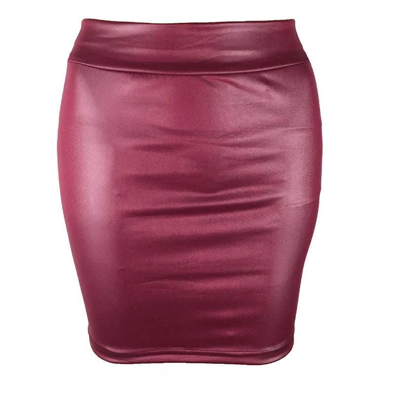 Women Leather Mini Skirt