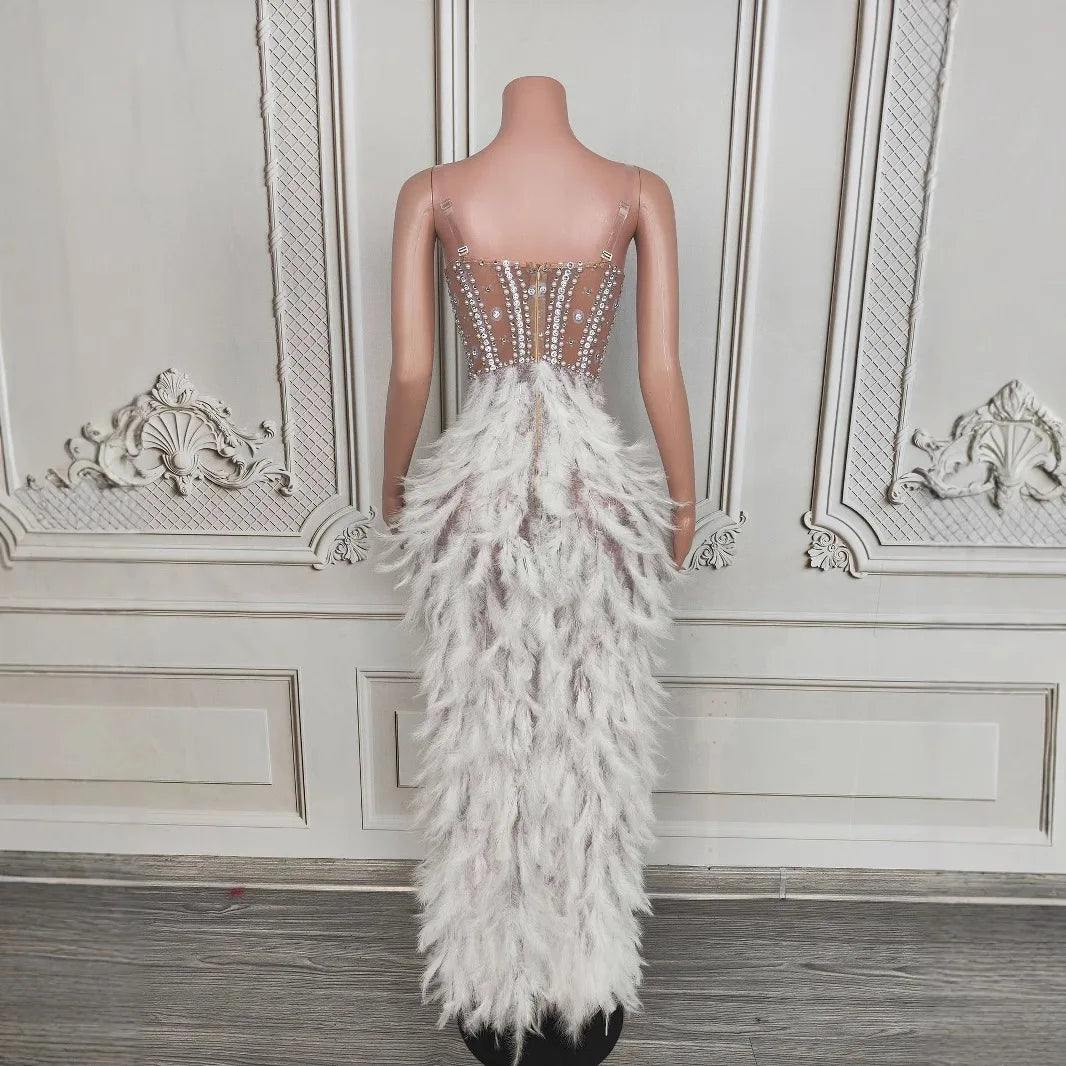 Women Premium Sense Rhinestone Fishtail Skirt