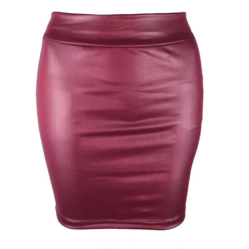 Women Leather Mini Skirt