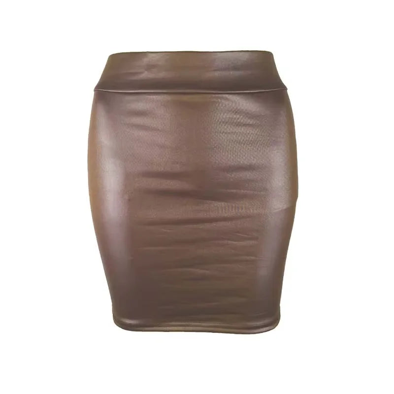 Women Leather Mini Skirt