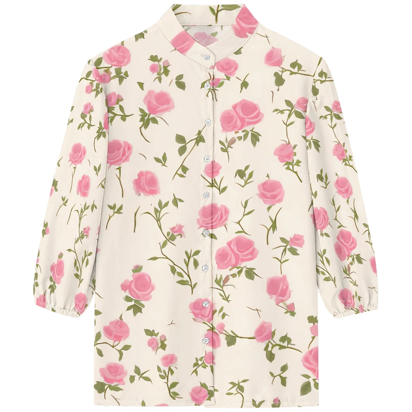 Women Vintage Dainty Pink Rose Florals