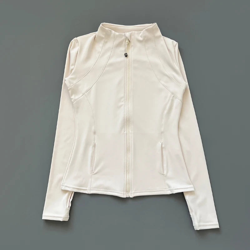 Collar Fitness Jacket For Women Slim-Fit
