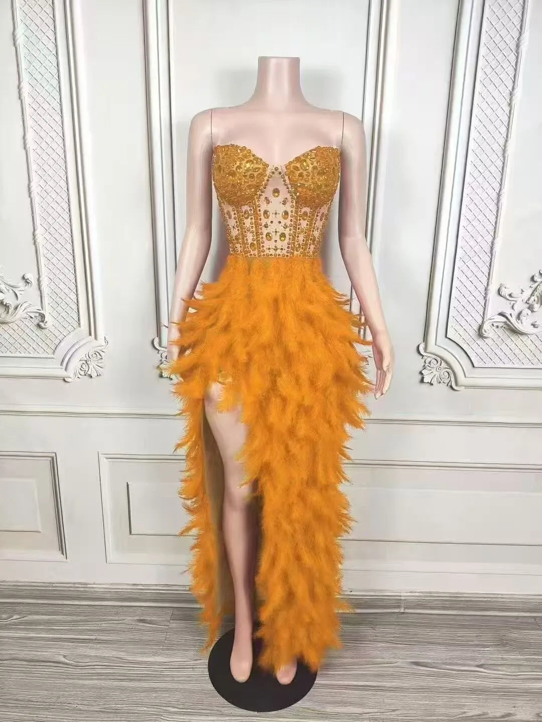 Women Premium Sense Rhinestone Fishtail Skirt