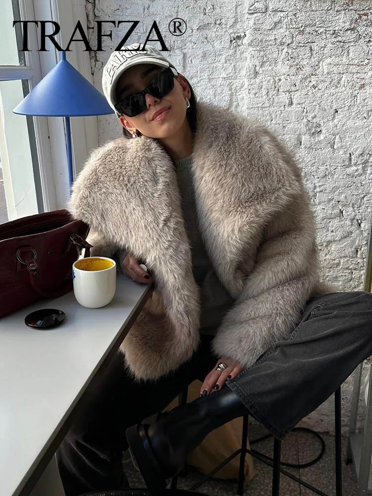 Women Faux Fur Jacket Coat