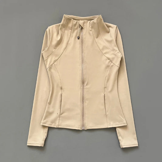 Collar Fitness Jacket For Women Slim-Fit