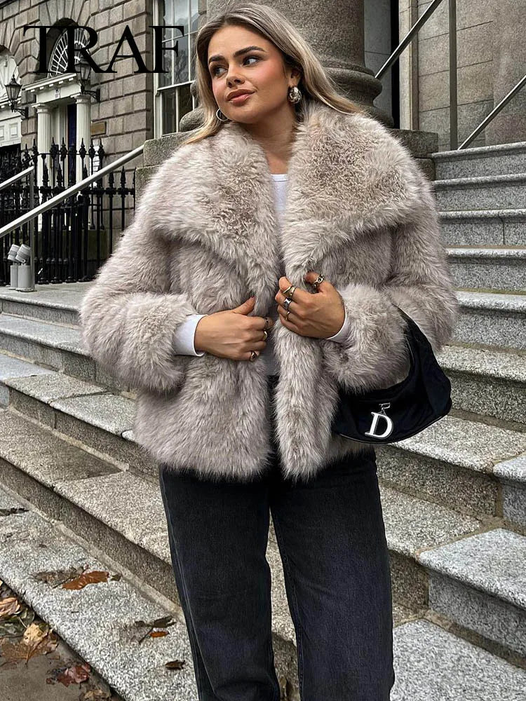 Women Faux Fur Jacket Coat