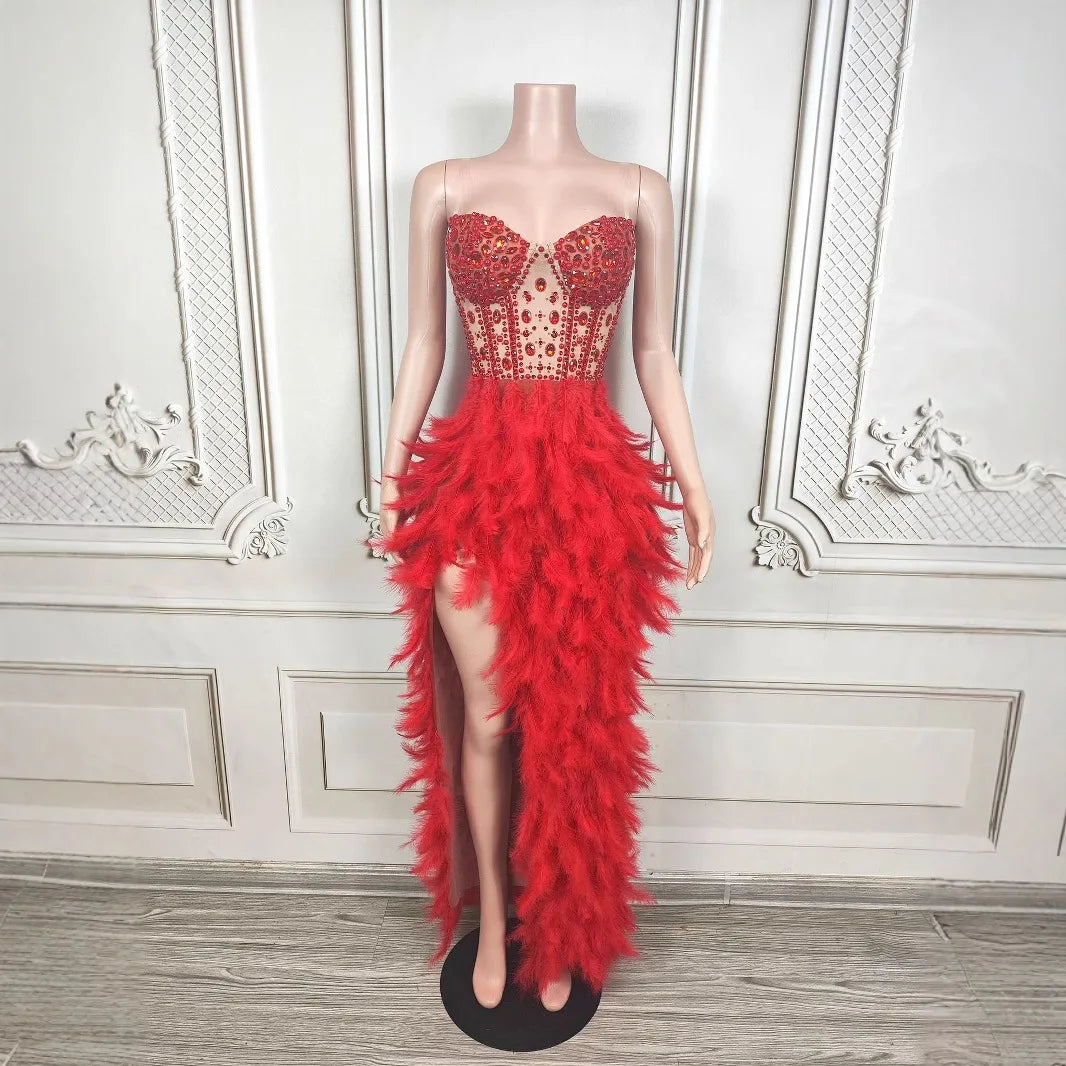 Women Premium Sense Rhinestone Fishtail Skirt