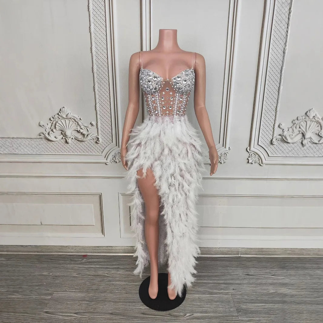 Women Premium Sense Rhinestone Fishtail Skirt