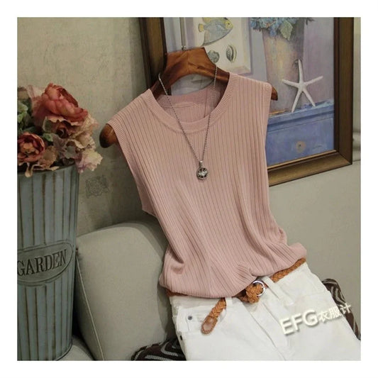 Women O-neck Knitted Blouse